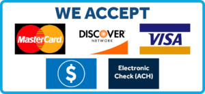 Graphic showing accepted forms of payment in the Pacer Propane payment portal